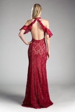 Style C0701 Cinderella Divine Red Size 12 Straight High Neck Military Mermaid Dress on Queenly