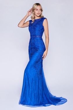 Cinderella Divine Blue Size 6 Square Neck Square Mermaid Dress on Queenly