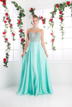 Cinderella Divine Green Size 4 Prom Military High Neck A-line Dress on Queenly