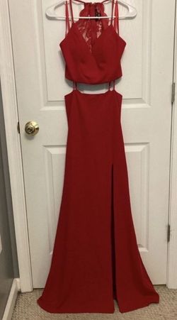City Triangles Red Size 4 Jersey Side Slit Tall Height Mermaid Dress on Queenly