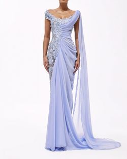 Style haute-allure-24-9 Valdrin Sahiti Blue Size 8 Floor Length Pageant Straight Dress on Queenly