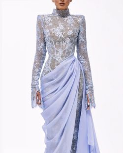 Style haute-allure-24-10 Valdrin Sahiti Blue Size 0 Floor Length Tall Height Straight Dress on Queenly