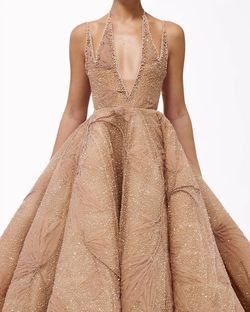 Style haute-allure-24-4 Valdrin Sahiti Gold Size 0 Pageant Ball gown on Queenly
