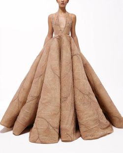 Style haute-allure-24-4 Valdrin Sahiti Gold Size 0 Floor Length Ball gown on Queenly
