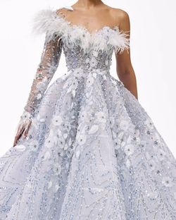 Style haute-allure-24-7 Valdrin Sahiti Blue Size 0 Floor Length Ball gown on Queenly