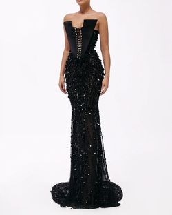 Style euphoria-24-3 Valdrin Sahiti Black Tie Size 0 Tall Height Straight Dress on Queenly
