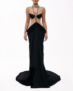 Style euphoria-24-1 Valdrin Sahiti Black Size 4 Euphoria-24-1 Floor Length Straight Dress on Queenly