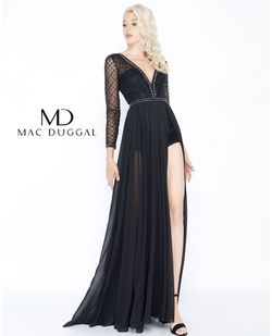 Style 50430M Mac Duggal Black Size 0 Floor Length 50430m Train Dress on Queenly