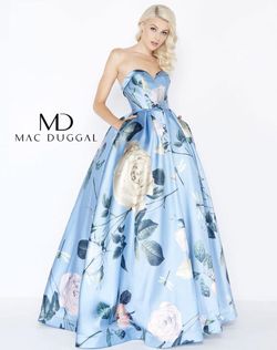 Style 77456 Mac Duggal Blue Size 0 Floral 50 Off Mini Ball gown on Queenly