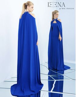 Style 25674 Mac Duggal Blue Size 2 Floor Length Straight Dress on Queenly