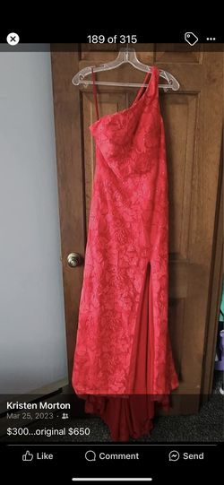 Mori Lee  Red Size 8 Military Floor Length Morilee Straight Dress on Queenly