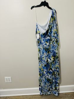 Marina Blue Size 14 Plus Size Sunday Side slit Dress on Queenly