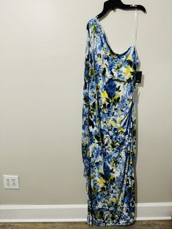 Marina Blue Size 14 Plus Size Sunday Side slit Dress on Queenly