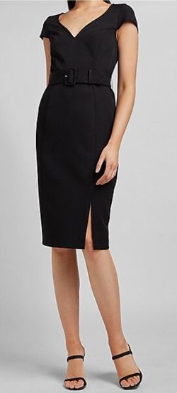 Express Black Size 6 Midi Interview 50 Off Cocktail Dress on Queenly