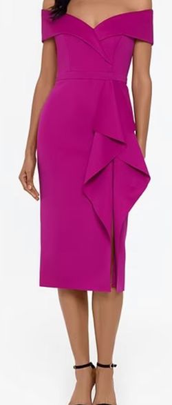Xscape Pink Size 4 Midi Cocktail Dress on Queenly