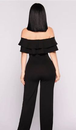 Fashion Nova Black Size 12 Semi Formal Floor Length Jumpsuit Dress on Queenly