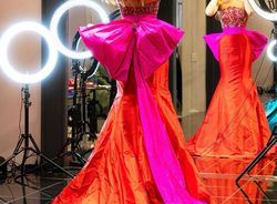 Sherri Hill Red Size 0 Free Shipping Tall Height Hot Pink Mermaid Dress on Queenly