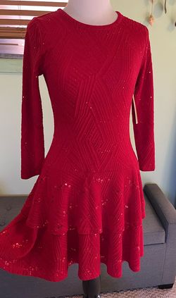Michael Kors Red Size 0 Military Holiday Ball Short Height Long Sleeve A-line Dress on Queenly
