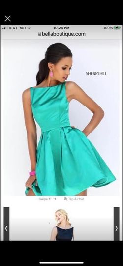Sherri Hill Green Size 00 Holiday Ball Square Neck Cocktail Dress on Queenly