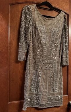 Scala Silver Size 12 Plus Size Cocktail Dress on Queenly
