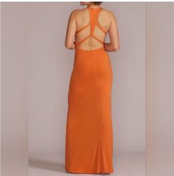 David's Bridal Orange Size 2 70 Off Floor Length Side slit Dress on Queenly