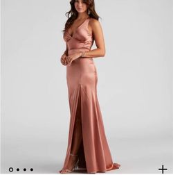 Windsor Brown Size 10 Floor Length Side slit Dress on Queenly