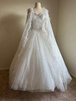 MoriLee White Size 14 Plus Size Floor Length Mori Lee Strapless Ball gown on Queenly
