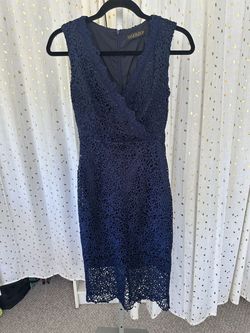 OSERJEP Blue Size 4 Side Slit Polyester Cocktail Dress on Queenly