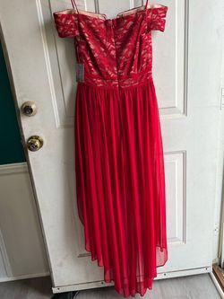 Style 12671 Morgan and Co Red Size 2 12671 Flare Cocktail Dress on Queenly