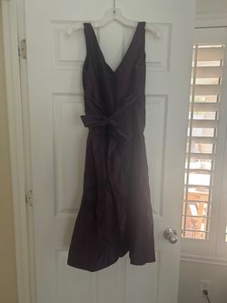 Style 200 David's Bridal Purple Size 10 Jersey Military Swoop A-line Dress on Queenly