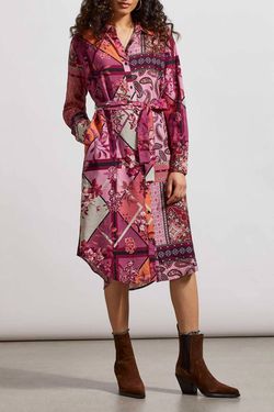 Style 1-1044213719-3855 TRIBAL Pink Size 0 High Neck Pockets Print Side slit Dress on Queenly