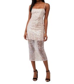 Style 1-1081496691-2901 ASTR Nude Size 8 Polyester Sequined Jewelled Cocktail Dress on Queenly
