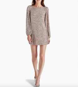 Style 1-1183848613-2901 BB Dakota Silver Size 8 Casual Sorority Cocktail Dress on Queenly