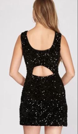 Style 1-1236700257-2901 SHE + SKY Black Size 8 Polyester Free Shipping Cocktail Dress on Queenly