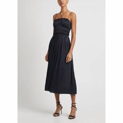 Style 1-1242333925-5 Ulla Johnson Blue Size 0 Polyester Free Shipping Navy Cocktail Dress on Queenly