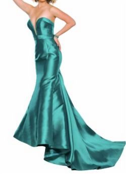 Style 1-1268830689-649 JOVANI Green Size 2 Strapless Sweetheart Tall Height Mermaid Dress on Queenly