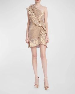 Style 1-1324796809-2168 ONE33 SOCIAL Gold Size 8 Mini Shiny Straight Cocktail Dress on Queenly
