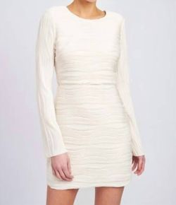 Style 1-138260189-2901 En Saison White Size 8 Jersey Tall Height Polyester Cocktail Dress on Queenly