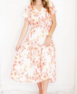 Style 1-1391585928-1465 Easel Pink Size 28 Floral Sleeves Bridgerton A-line Dress on Queenly