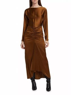 Style 1-1495016081-649 Veronica Beard Brown Size 2 Black Tie Sleeves Straight Dress on Queenly