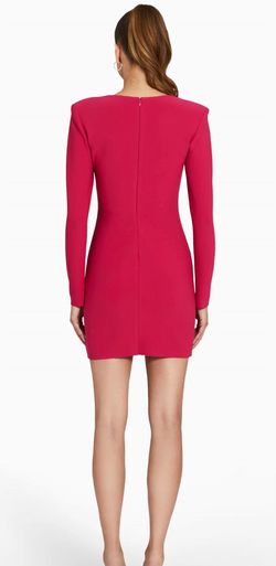 Style 1-1621976146-2696 Amanda Uprichard Pink Size 12 Long Sleeve Magenta Mini Cocktail Dress on Queenly