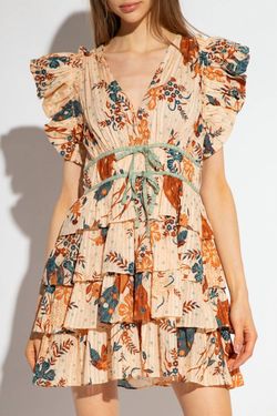 Style 1-171091908-649 Ulla Johnson Multicolor Size 2 V Neck Floral Free Shipping Cocktail Dress on Queenly