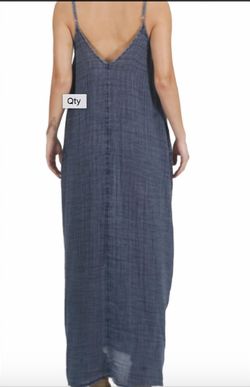 Style 1-1868287655-3472 ELAN Blue Size 4 Free Shipping Spaghetti Strap Pockets Straight Dress on Queenly