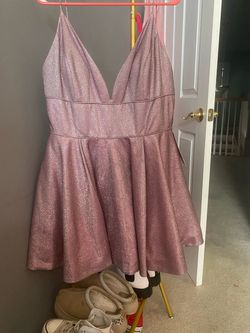 Sherri Hill Pink Size 18 Plus Size Plunge Cocktail Dress on Queenly