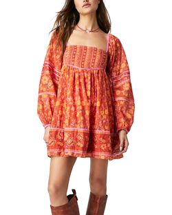 Style 1-2085113617-3471 Free People Orange Size 4 Mini Sorority Cocktail Dress on Queenly