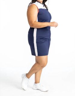 Style 1-2721805194-2901 KINONA Blue Size 8 Sheer Navy Sorority Rush Cocktail Dress on Queenly