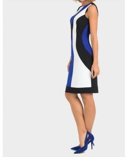 Style 1-2829886107-98 Joseph Ribkoff Blue Size 10 Free Shipping Mini Summer Cocktail Dress on Queenly