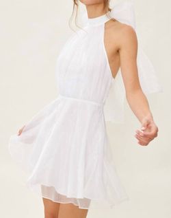 Style 1-3048295626-3471 Idem Ditto White Size 4 Halter Bachelorette Cocktail Dress on Queenly