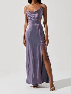 Style 1-3496601231-3903 ASTR Purple Size 0 Black Tie Side slit Dress on Queenly