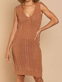 Style 1-3526464172-3011 POL Brown Size 8 V Neck Tall Height Cocktail Dress on Queenly